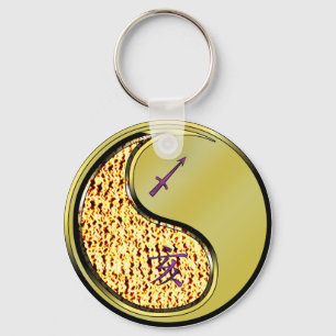 Sagittarius & Metal Boar Key Ring