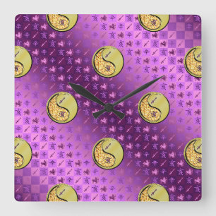 Sagittarius & Metal Boar Square Wall Clock