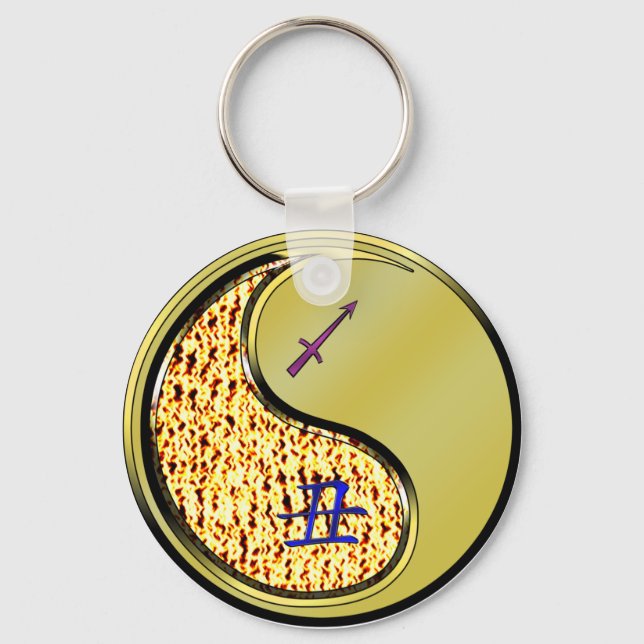 Sagittarius & Metal Ox Key Ring (Front)