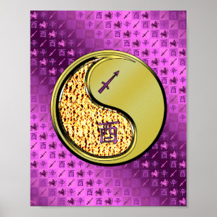 Sagittarius & Metal Rooster Poster
