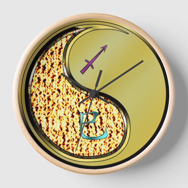 Sagittarius & Metal Snake Clock (Front)