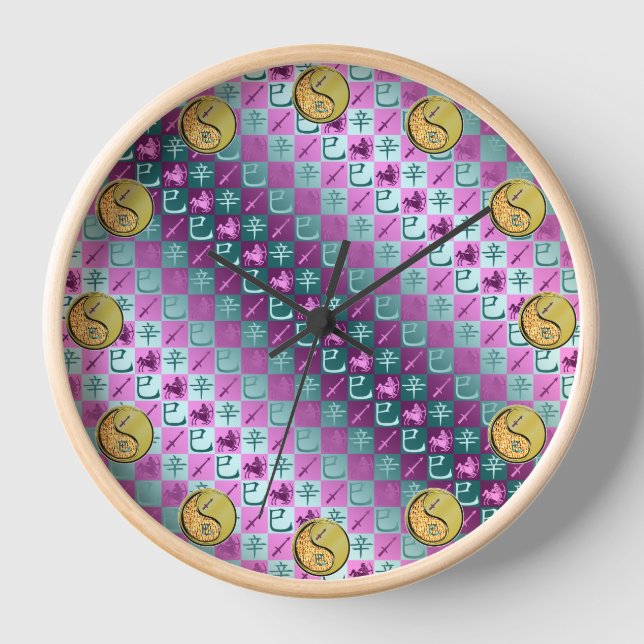Sagittarius & Metal Snake Clock (Front)