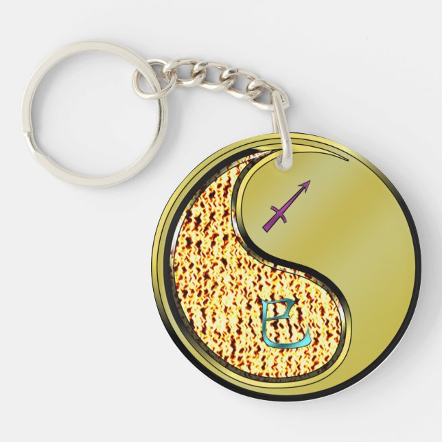 Sagittarius & Metal Snake Key Ring (Front)