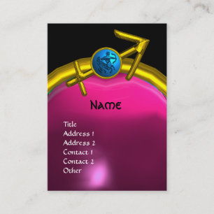 SAGITTARIUS MONOGRAM  pink amethyst blue black Business Card
