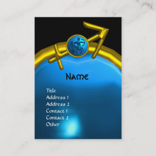 SAGITTARIUS MONOGRAM sapphire blue black yellow Business Card
