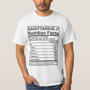 Sagittarius Nutrition Facts - #SaveTheWorldTribe T-Shirt