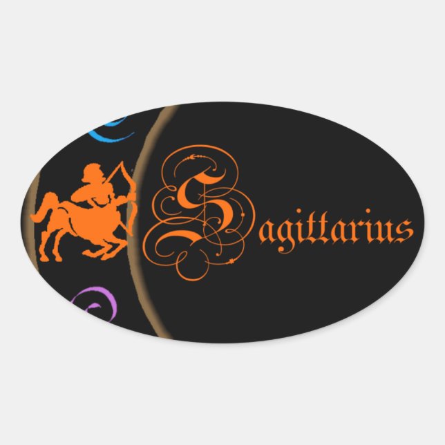 Sagittarius Oval Sticker (Front)