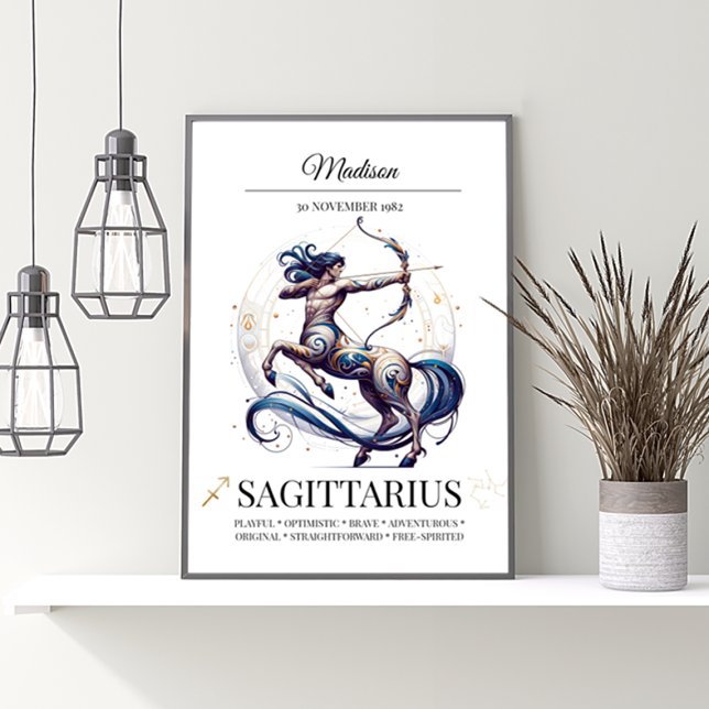 Sagittarius Personalised Elegant Zodiac Watercolor Poster (Creator Uploaded)