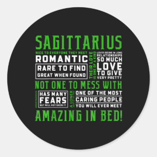 Sagittarius Personality Quote Astrology Funny Classic Round Sticker