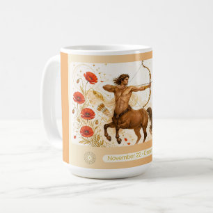 Sagittarius Poppy Art Nouveau Mug
