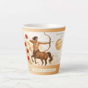 Sagittarius Poppy Art Nouveau Small Latte Mug