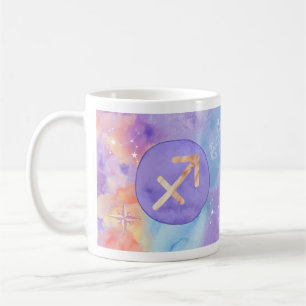 Sagittarius Purple Watercolour Astrology Zodiac Coffee Mug