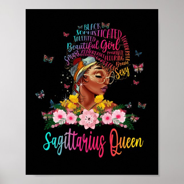 Sagittarius Queen Black Women Persistent Beautiful Poster (Front)