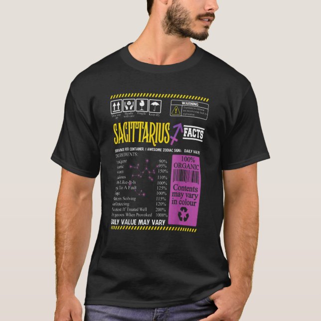 Sagittarius  Sagittarius Facts Zodiac Sign T-Shirt (Front)
