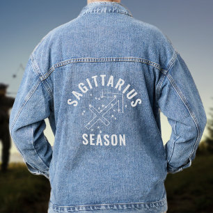 Sagittarius Season Zodiac Sign Womens Denim Jacket
