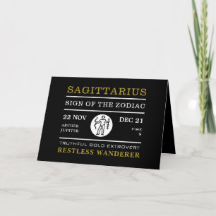Sagittarius Sign of the Zodiac, Astrological Card
