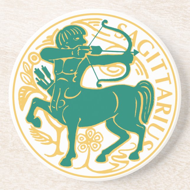 Sagittarius Sign of the Zodiac on a Coaster (Front)
