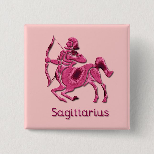 Sagittarius Sign Square Pin (Front)