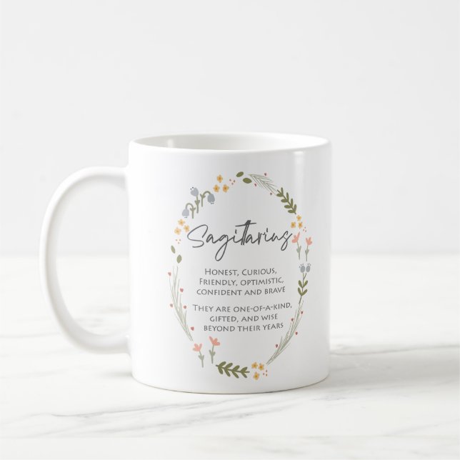 Sagittarius Star Sign December Birthday Gift Coffee Mug (Left)
