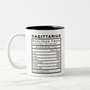 Sagittarius Star Sign Nutrition Facts Statistics Two-Tone Coffee Mug