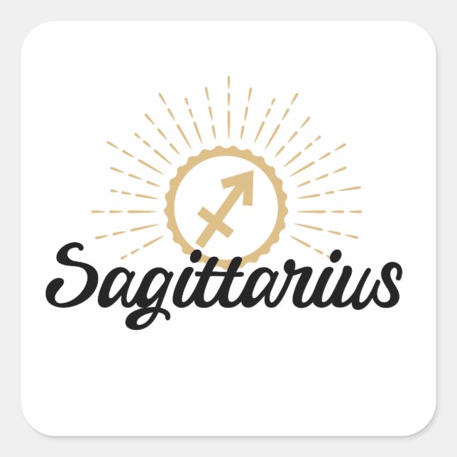 Sagittarius Starburst Symbol Square Sticker (Front)