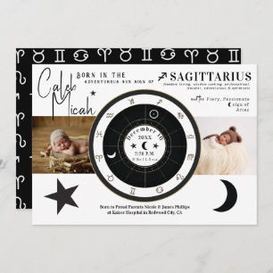 Sagittarius Sun & Moon Sign Birth Announcement