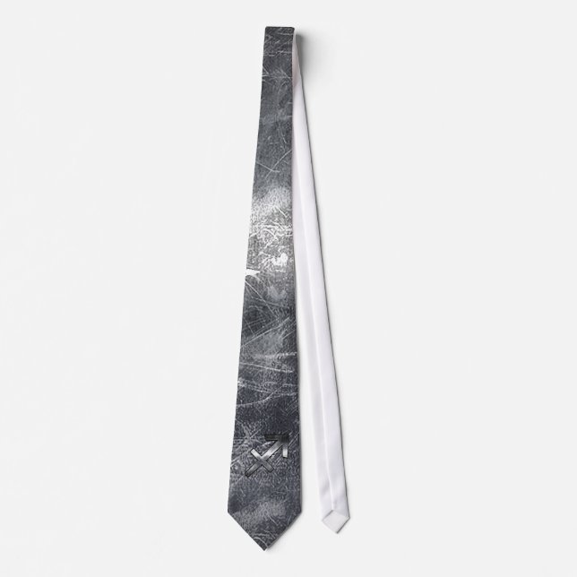 Sagittarius Symbol Grunge Distressed Steel Style Tie (Front)