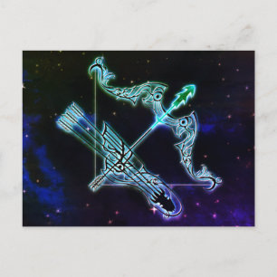 sagittarius the archer zodiac postcard