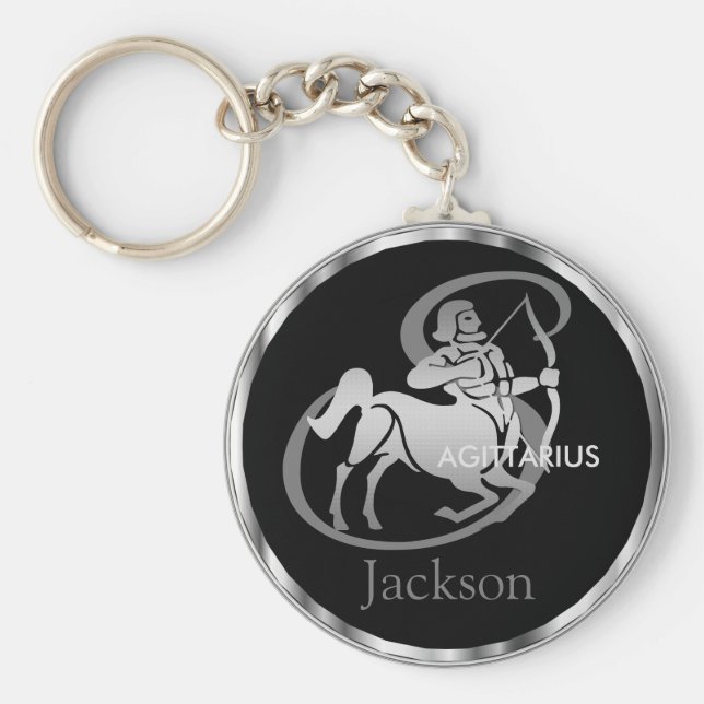 Sagittarius the Archer - Zodiac Sign Key Ring (Front)