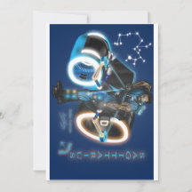 Sagittarius Theme birthday invitation.
