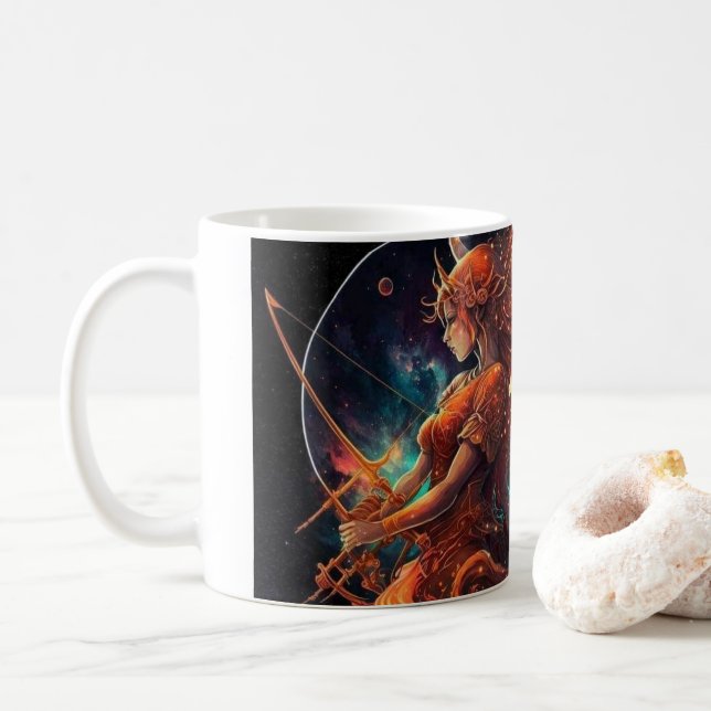 Sagittarius-Themed Nutritional Value Coffee Mug (With Donut)