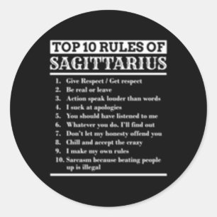Sagittarius Traits Horoscope Zodiac Sign Classic Round Sticker