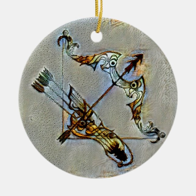 Sagittarius Venice Ceramic Ornament (Front)