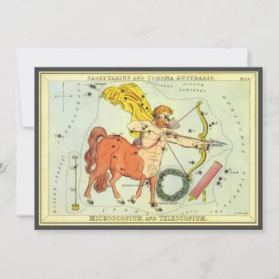 Sagittarius, Vintage Constellation Urania's Mirror Invitation
