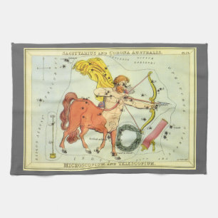 Sagittarius, Vintage Constellation Urania's Mirror Tea Towel
