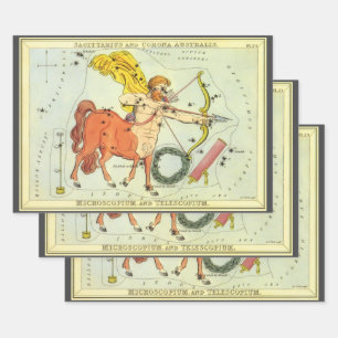 Sagittarius, Vintage Constellation Urania's Mirror Wrapping Paper Sheet
