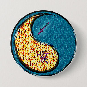 Sagittarius & Water Boar 7.5 Cm Round Badge