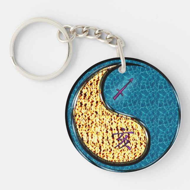 Sagittarius & Water Boar Key Ring (Front)
