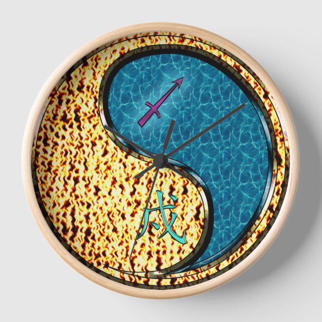 Sagittarius & Water Dog Clock (Front)
