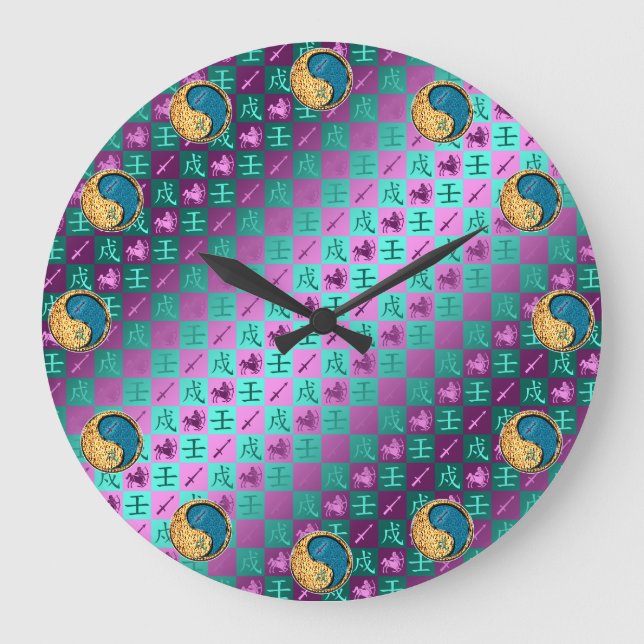Sagittarius & Water Dog Large Clock (Front)
