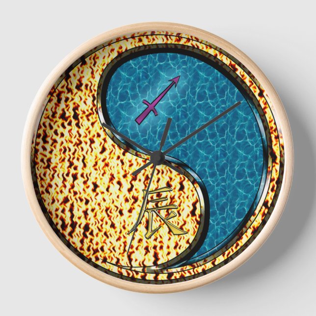 Sagittarius & Water Dragon Clock (Front)