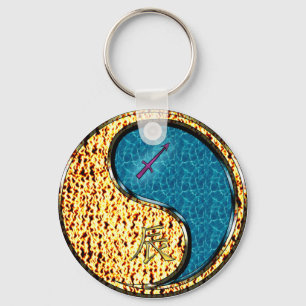 Sagittarius & Water Dragon Key Ring