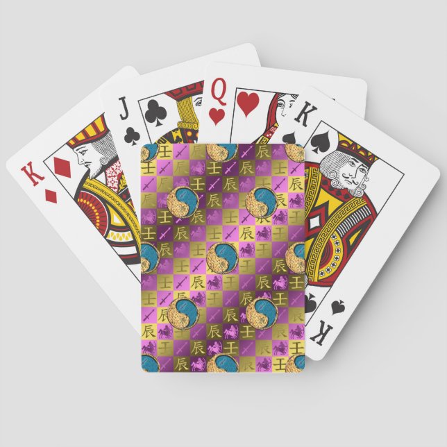 Sagittarius & Water Dragon Playing Cards (Back)