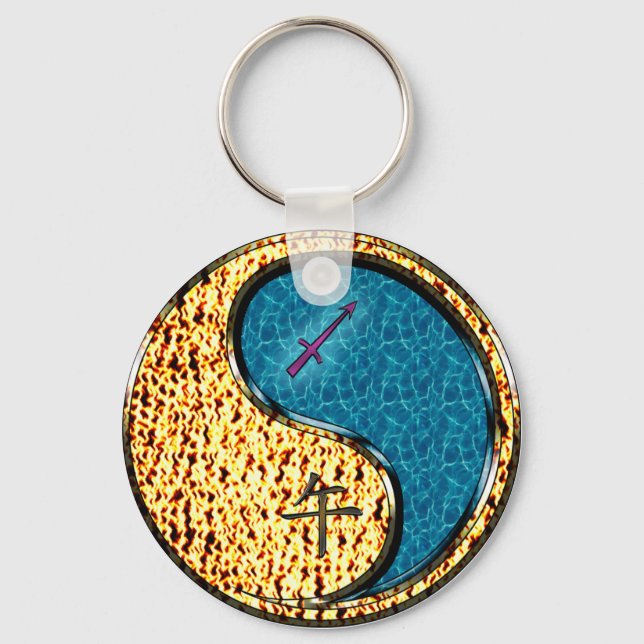 Sagittarius & Water Horse Key Ring (Front)