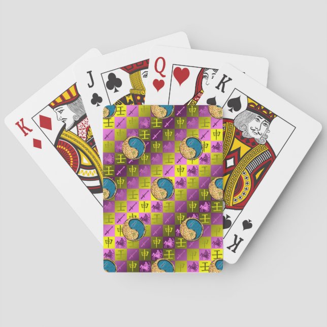 Sagittarius & Water Monkey Playing Cards (Back)