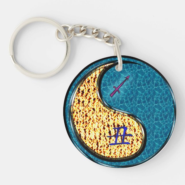 Sagittarius & Water Ox Key Ring (Front)