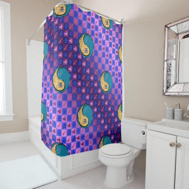Sagittarius & Water Ox Shower Curtain (In Situ)