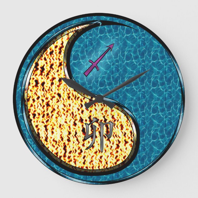 Sagittarius & Water Rabbit Large Clock (Front)
