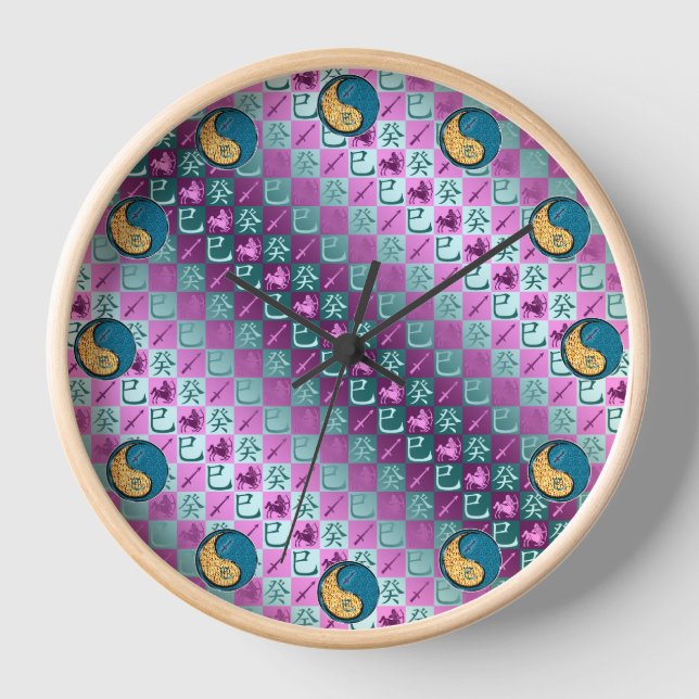 Sagittarius & Water Snake Clock (Front)