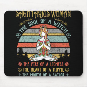 Sagittarius Woman The Soul Of A Witch Vintage Birt Mouse Pad